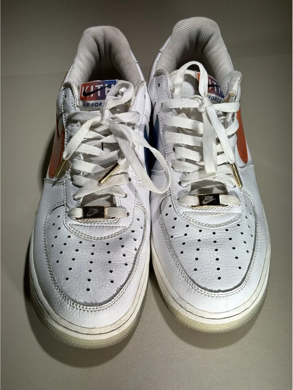 Kith Nike Air Force 1 Low NYC Knicks Home White Orange CZ7928-100 Size 9.5 VGC